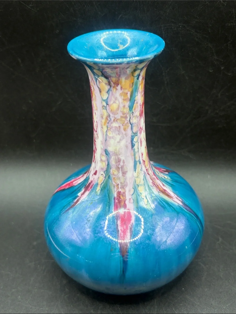 Noritake Vintage Art Decor Flambe Lava Glaze Ceramic Vase Vessel Home Decor